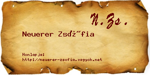 Neuerer Zsófia névjegykártya